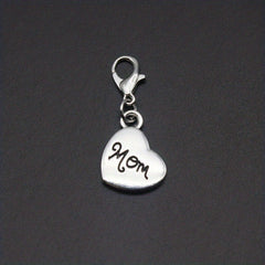 8pcs Silvery 3D Family Member Pendants Lobster Clasp
