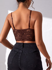 Sexy Lace Crop Top V Neck Cami Summer Women's Clothing