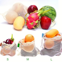 1pc Cotton Fruit Mesh Bag Drawstring Mouth Bag Storage