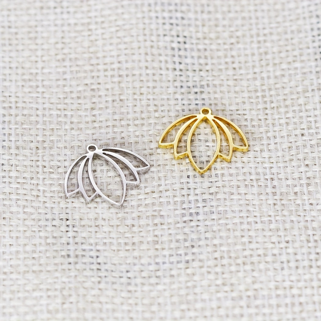 5pcs Flower Lotus Pendants for DIY Jewelry Making