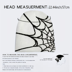 Pooyikoi Y2K Gothic Spider Pattern Wool Acrylic Knit Hat Beanie Hat