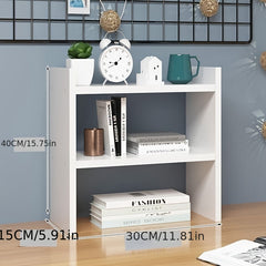 1pc Desktop Storage Rack Bedroom Student Desk Bookshelf Office Organizer