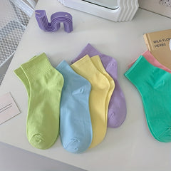 10 Pairs Solid Socks Comfy & Breathable Women's Stockings