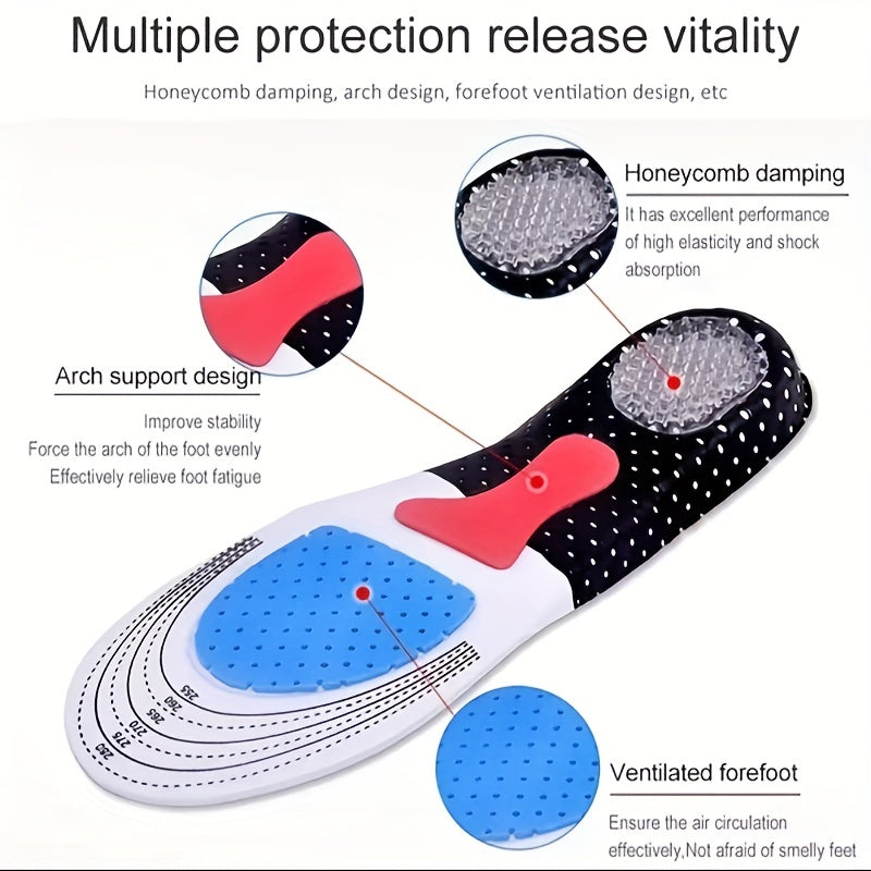 Silicone Shock Absorbing Insoles for Foot Pain Relief