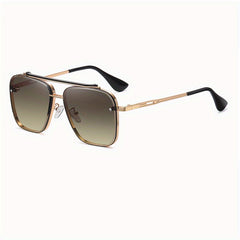 Gradient Metal Frame Sunglasses for Men UV Protection