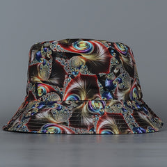 Reversible Peacock Print Bucket Hat Fisherman Cap Lightweight Sun Hat