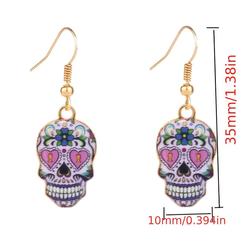 Halloween Party Funny Skull Ghost Head Earrings