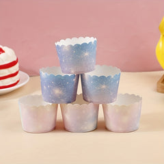 50pcs Starry Sky Cupcake Liners Heat Resistant