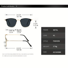 2 Pairs Square Sunglasses Mirrored UV400 Sun Shades for Women Men