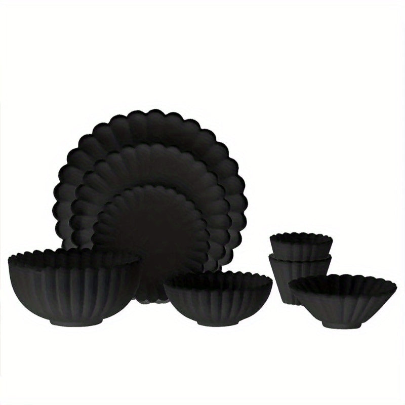 8pcs 1:6 Dollhouse Tableware Utensil Set for Kitchen Furniture Photo Props