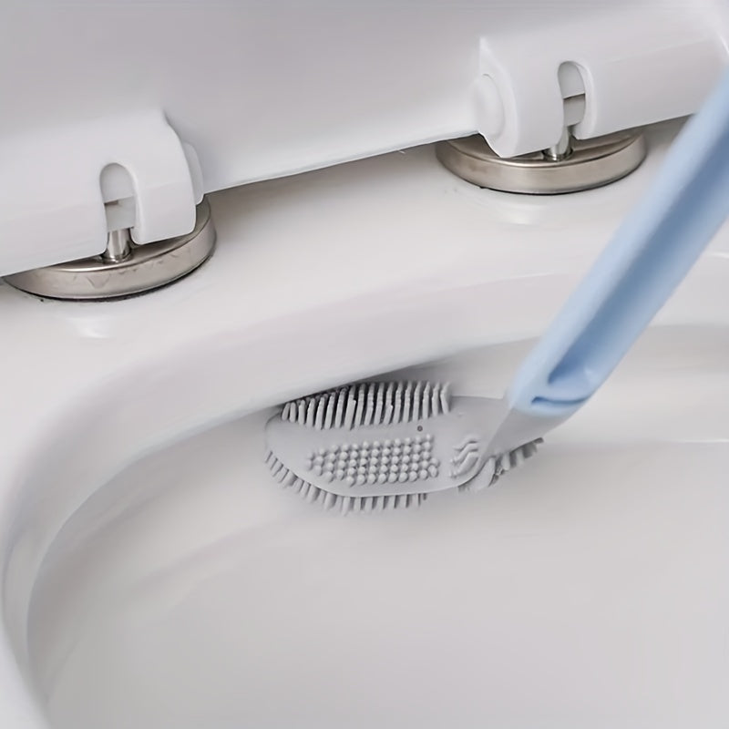 Silicone Toilet Brush with Soft Head and Long Handle