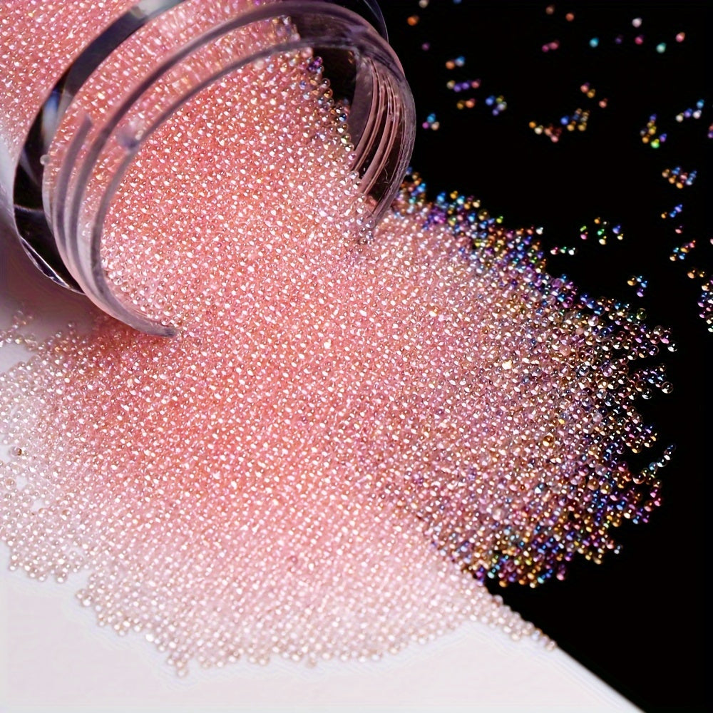 3Pcs Clear Crystal Glass Nail Decoration Balls Mini 3D Caviar Beads Charms