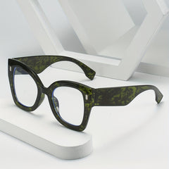 Retro Green Tortoiseshell Cat Eye Clear Glasses Anti Blue Light