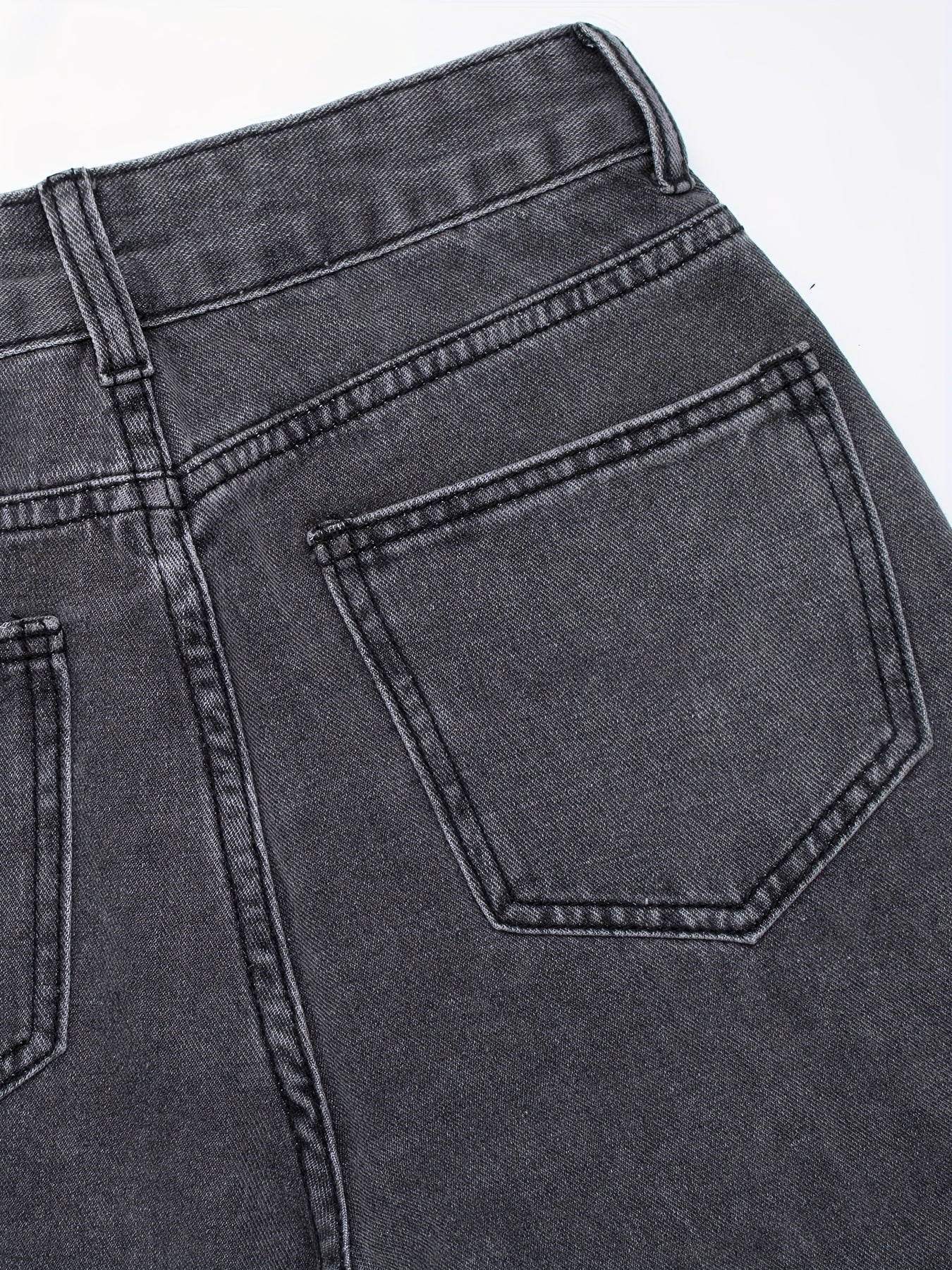 Loose Fit Straight Jeans High Waist Denim Pants Women's Clothing