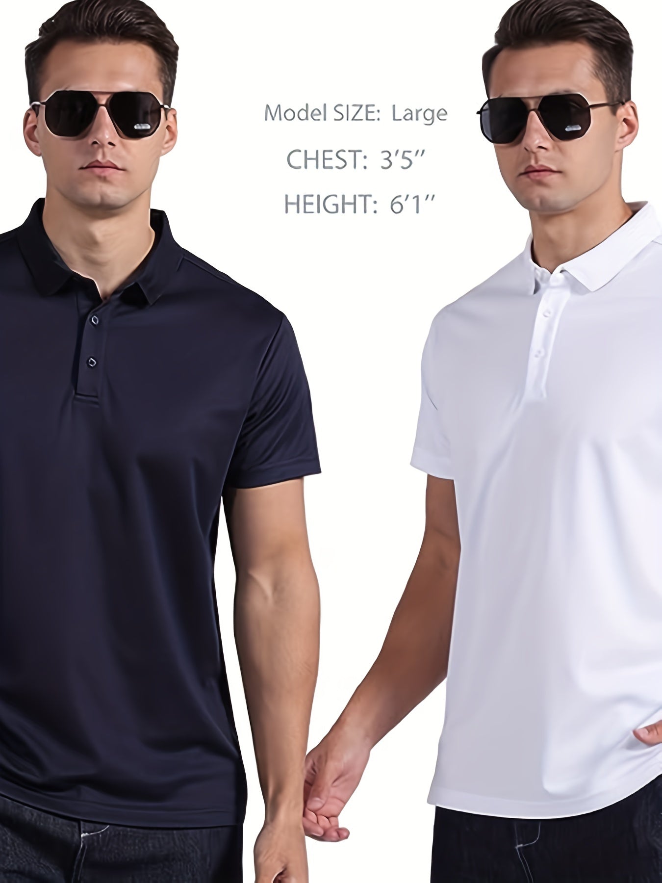 5pcs Men's Active Breathable Shirts for Golf & Business