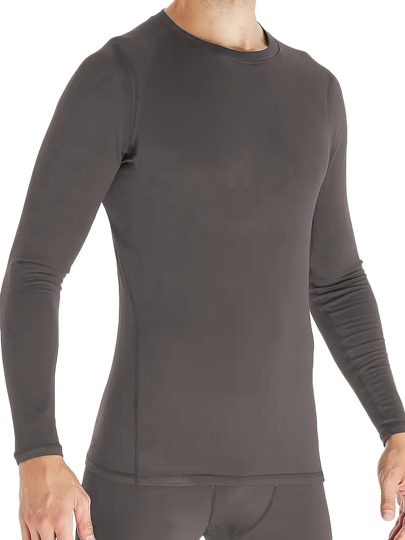 Men's Warm Compression Long Sleeve T Shirt for Fitness Training