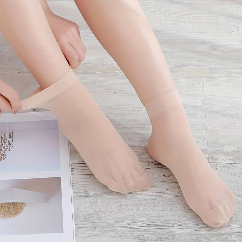 5 Pairs Thin Short Socks Breathable Anti-snag Women's Stockings