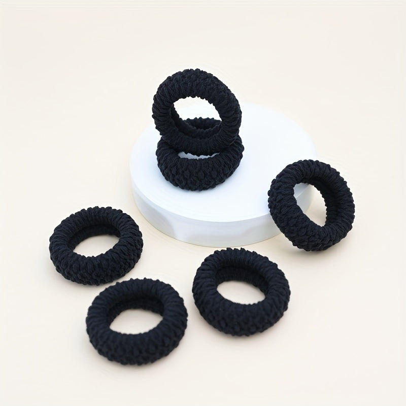 6pcs Thick Seamless Hair Ties Wide Elastic Ponytail Holder Scrunc