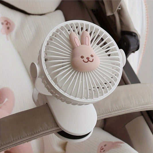 Portable Desktop Clip-on Stroller Fan, USB Small Fan, Three Speed Adjustable