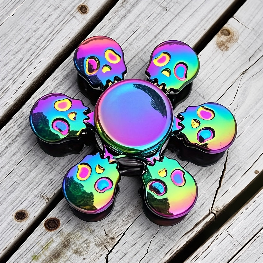 Metal Skull Fidget Spinner Toy Colorful Stress Relief Gift