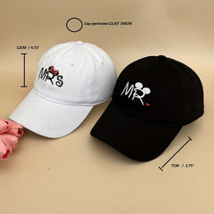 Mr Mrs Bow Embroidered Baseball Cap Solid Sunshade Dad Hat Adjustable