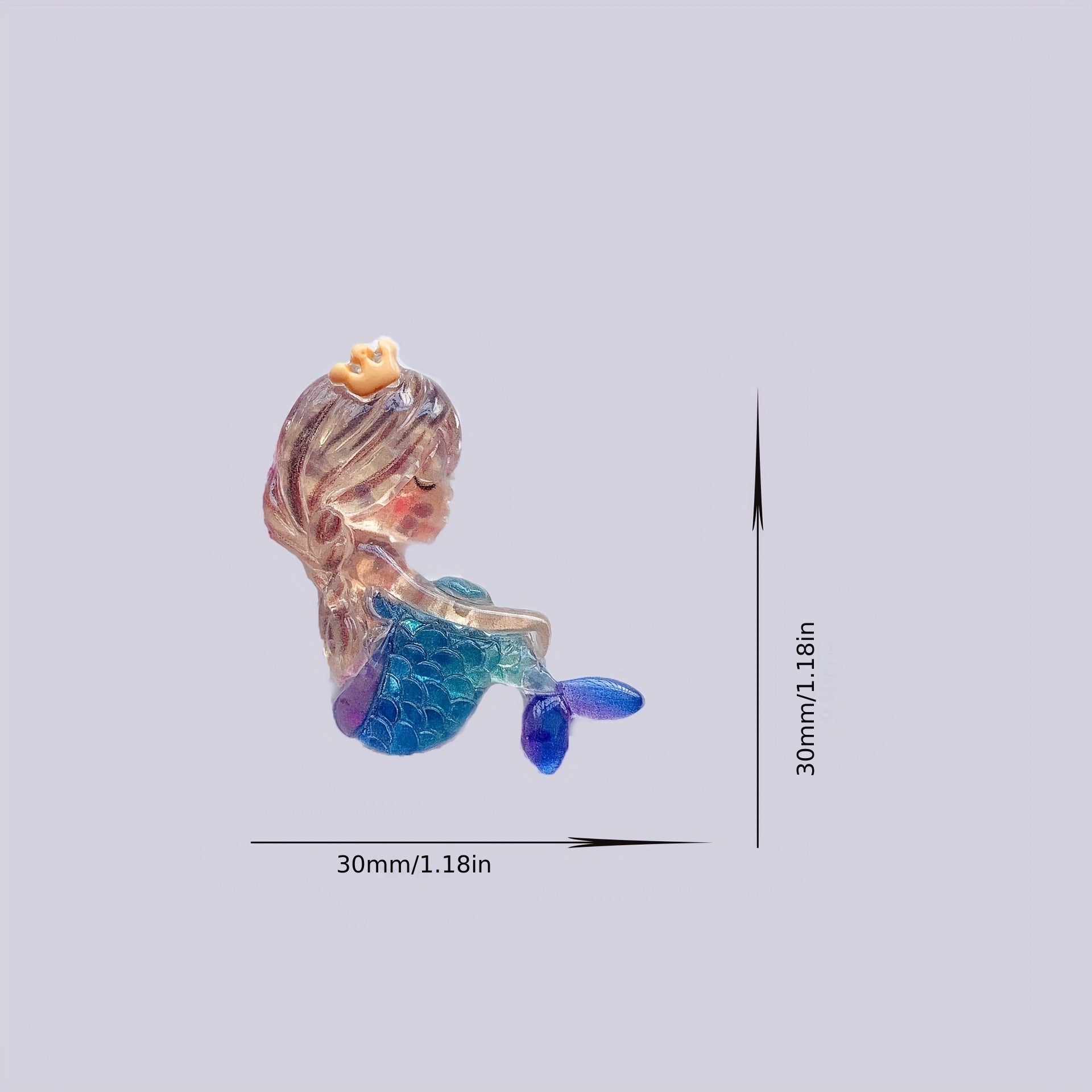 Mermaid Sequin Resin Charms for DIY Hair Clips Phone Cases & More