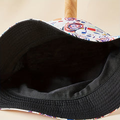 Colorful Graffiti Bucket Hat Reversible Lightweight Basin Hat Summer Sunscreen
