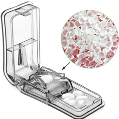 Transparent Pill Crusher & Cutter with Holder Case