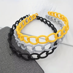 8pcs Bright Wide Headband Hoop Chain Hair Accessories