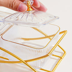 Transparent Beaded Snack Plate Set for Parties