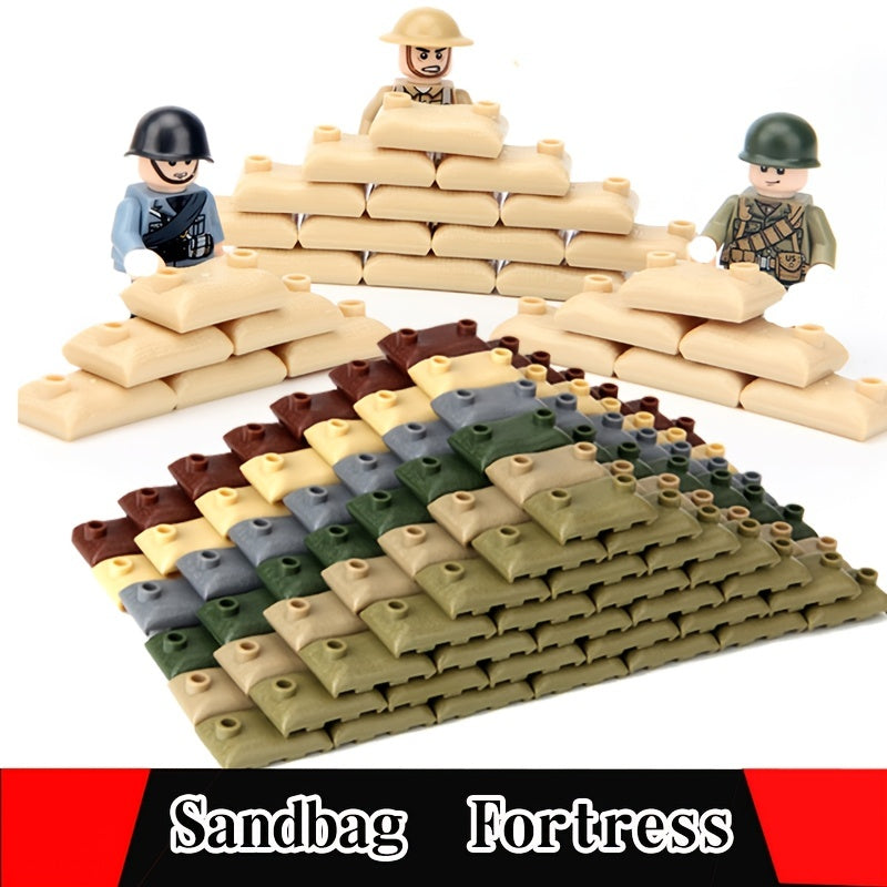 Building Block Military Soldiers Bunkers Trenches Sandbags Weapons Puzzle