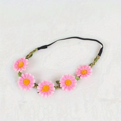 Hippie Flower Headband Stretchy Headdress Boho Hair Accessories For Women