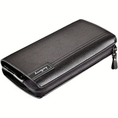 Men's Long Leather Wallet Clutch Business Handbag