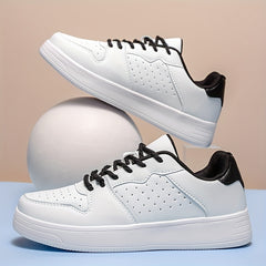 Men's Casual Solid Low Top Lace up Skate Shoes