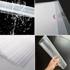 30pcs Transparent Document Folder A4 Letter Size L-shaped Plastic Pocket