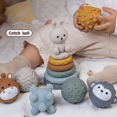 6pcs Soft Stacking Blocks Sensory Hand Grasping Ball Set PVC Material