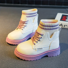 Girls Ankle Lace Up Boots Non Slip Comfortable Indoor Outdoor Travel