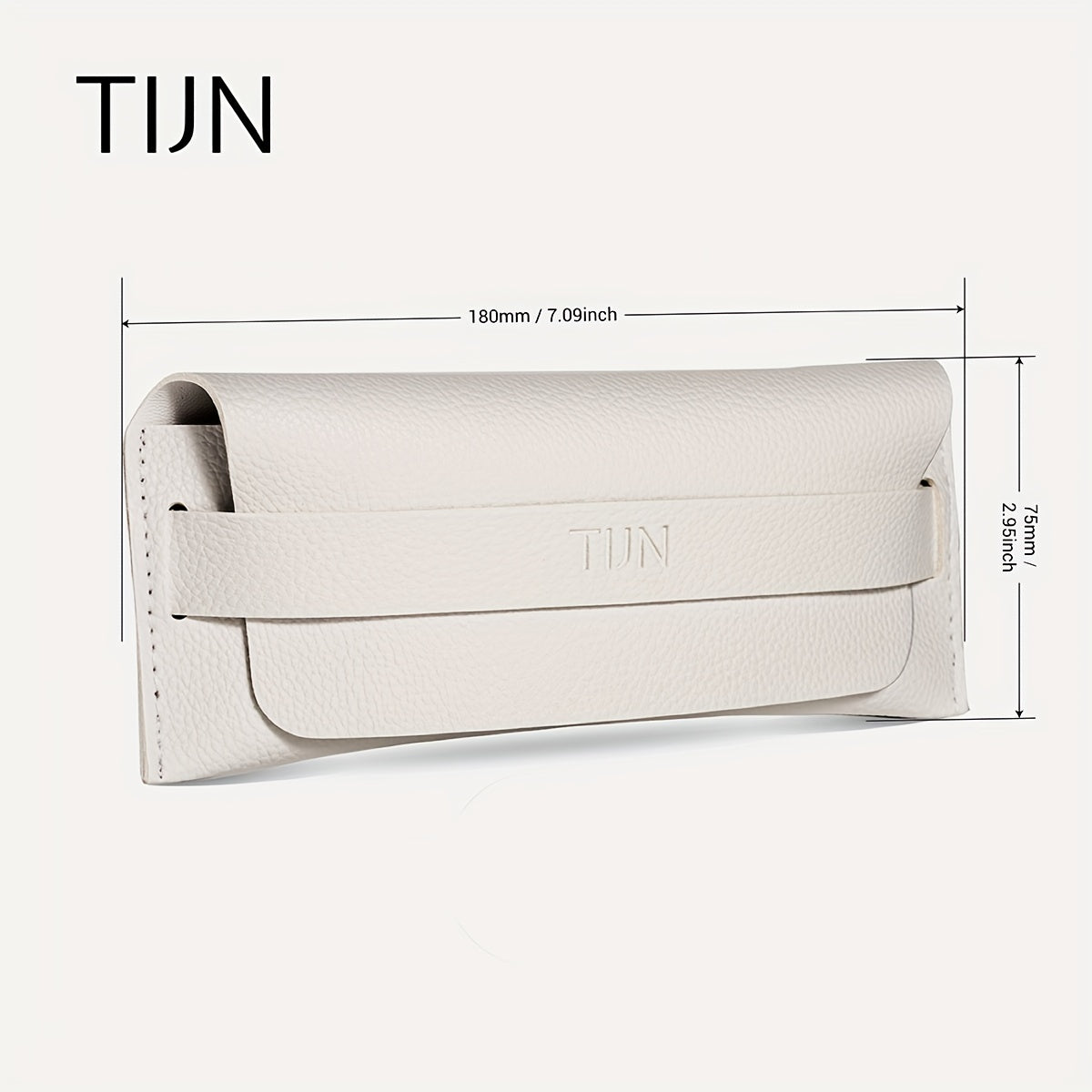 2pcs Litchi Embossed Glasses Bag Soft PU Leather Sunglasses Case
