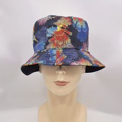 Coral Print Reversible Bucket Hat Cotton Basin Hat for Men Women