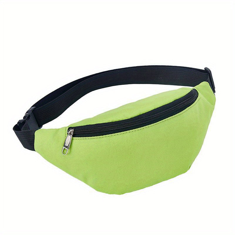 Lightweight Zipper Waist Bag Dacron Textured Fanny Pack