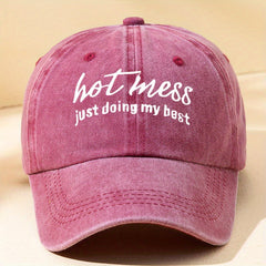 Letter Print Baseball Cap Vintage Peaked Cap
