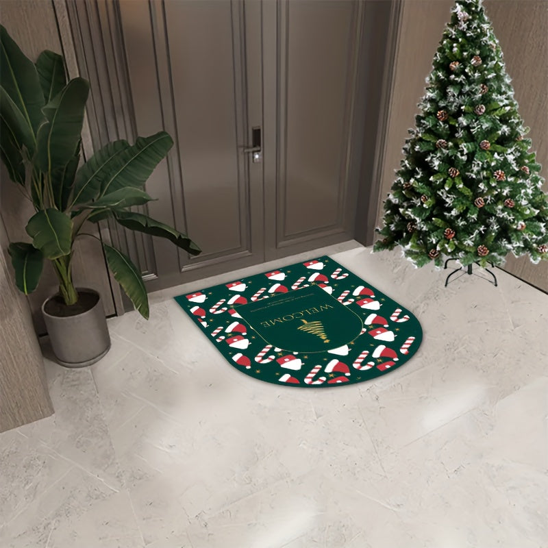 Christmas Pattern Rubber Fabric Non-slip Rug