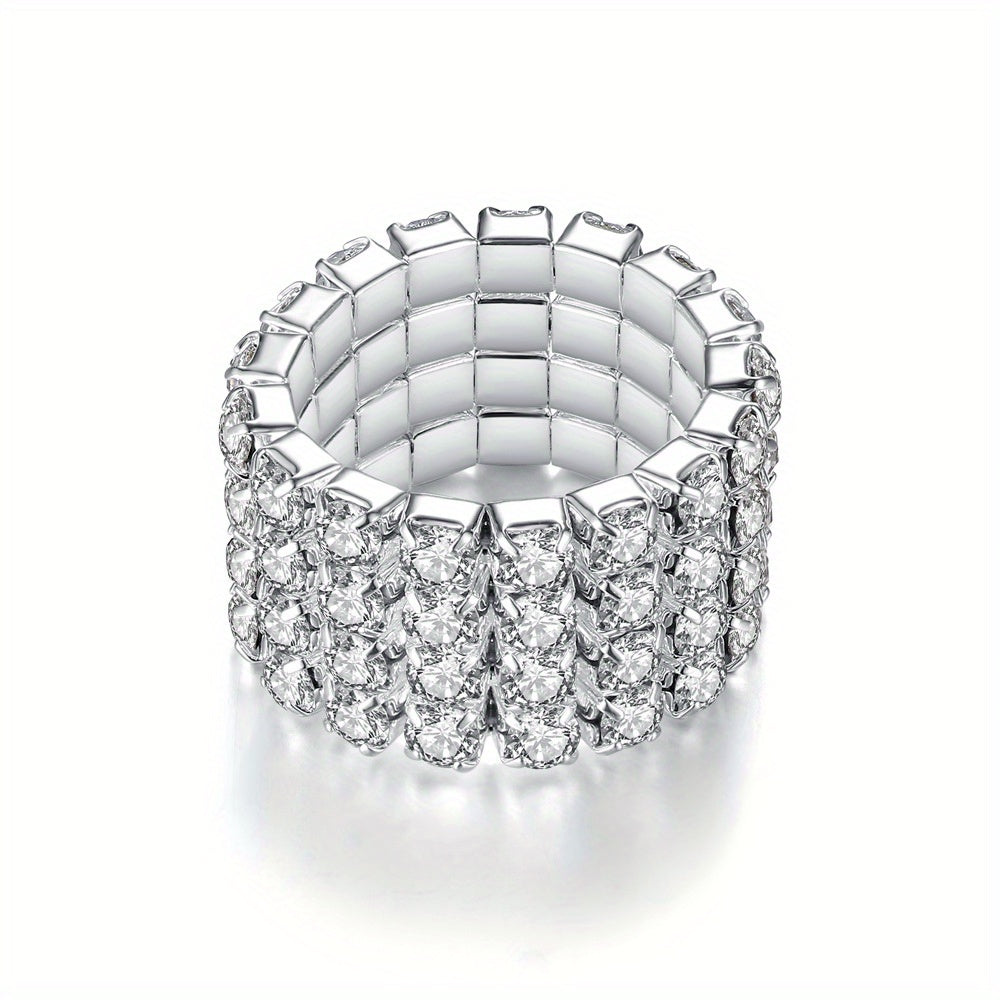 Men's Elastic Ring with Artificial Diamond