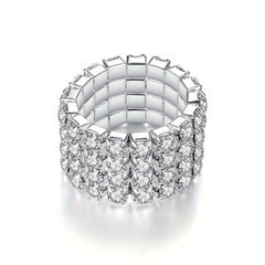 Men's Elastic Ring with Artificial Diamond