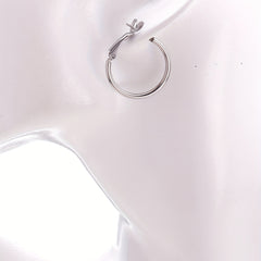Golden Silvery Hoop Earrings Minimalist Stainless Steel 14K Plated