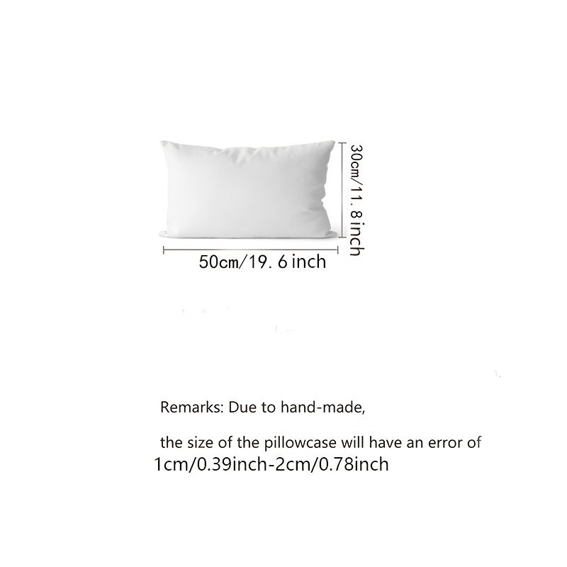 Solid Textured Sofa Cushion Cover Lattice Design Thickened Pillowcase