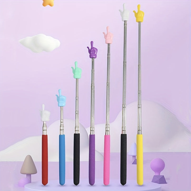 1pc Retractable Teacher Pointer Stainless Steel Telescopic Hand Pointer