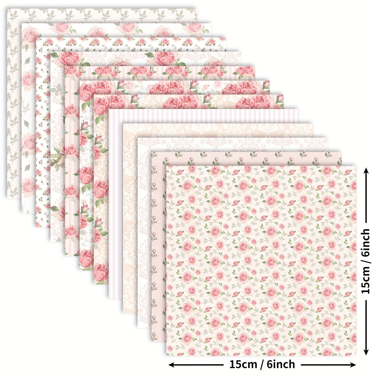 12pcs Flower Series Background DIY Scrapbook Paper Art Card Pattern Paper