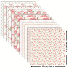 12pcs Flower Series Background DIY Scrapbook Paper Art Card Pattern Paper