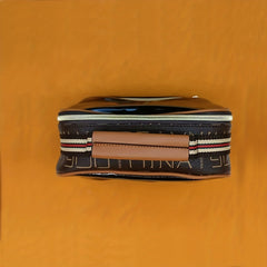Portable Faux Leather Makeup Bag Waterproof Cosmetics Storage